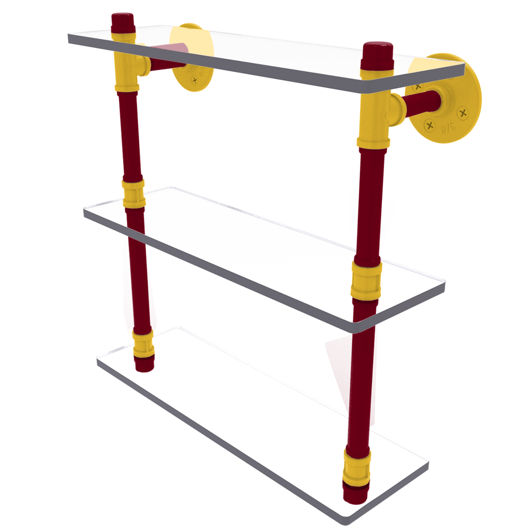 Collegiate  Collection Triple Glass Shelf Twin Cities Maroon and Gold Edition