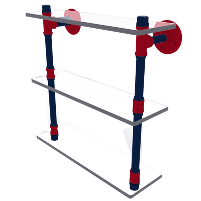 Collegiate  Collection Triple Glass Shelf Tucson Red and Blue Edition