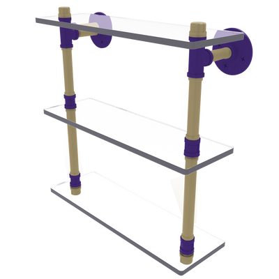 Collegiate  Collection Triple Glass Shelf Seattle Purple and Gold Edition