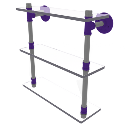 Collegiate  Collection Triple Glass Shelf Flint Hills Purple and Silver Edition