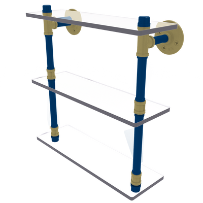 Collegiate  Collection Triple Glass Shelf Atlanta Gold and White Edition