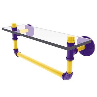 Collegiate Collection Glass Shelf with Towel Bar Bayou Bold Edition