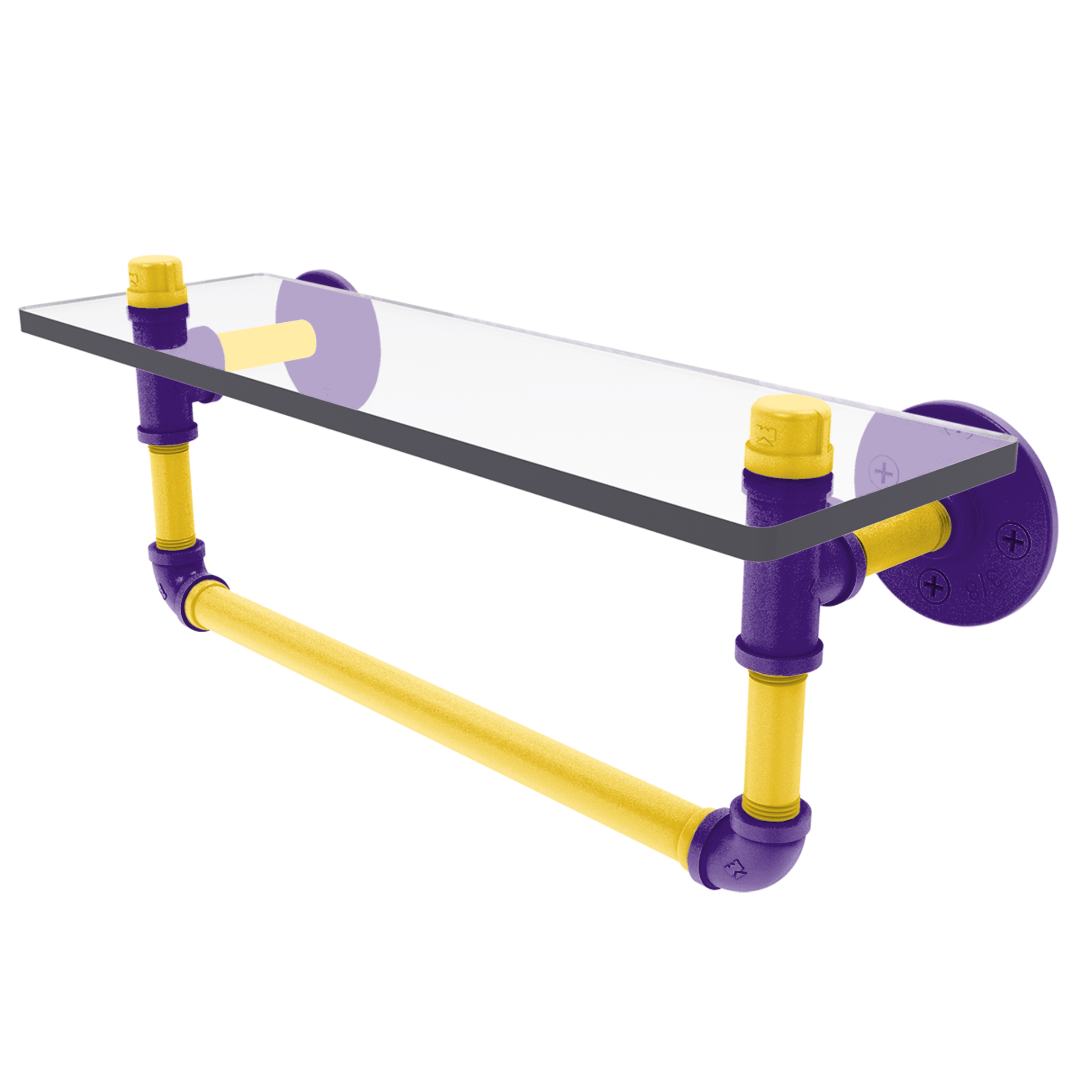Collegiate Collection Glass Shelf with Towel Bar Bayou Bold Edition