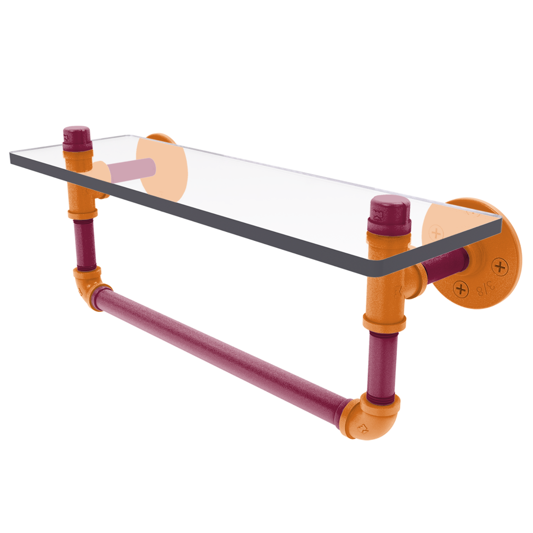 Collegiate Collection Glass Shelf with Towel Bar Blacksburg Game Day Edition