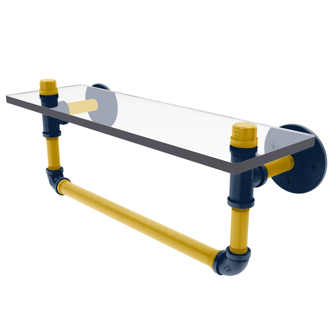 Collegiate Collection Glass Shelf with Towel Bar South Bend Game Day Edition