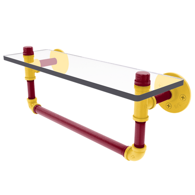 Collegiate Collection Glass Shelf with Towel Bar Twin Cities Maroon and Gold Edition