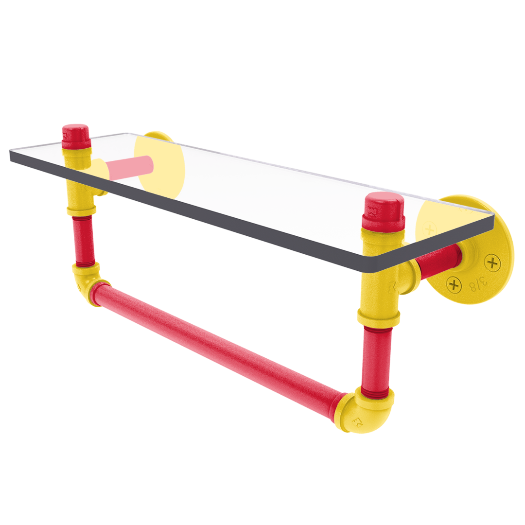 Collegiate Collection Glass Shelf with Towel Bar Chesapeake Red Black and Gold Edition