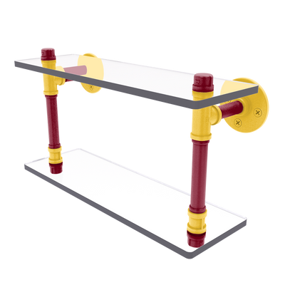 Collegiate Collection Double Glass Shelf Twin Cities Maroon and Gold Edition