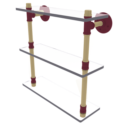 Collegiate Collection Triple Glass Shelf Tallahassee Garnet and Gold Edition