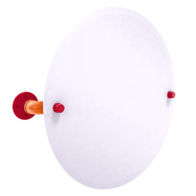 Slapshot Collection Frameless Round Wall Mounted Tilt Mirror Chicago Edition