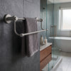 Mercury Collection Double Towel Bar with Grooved Accents