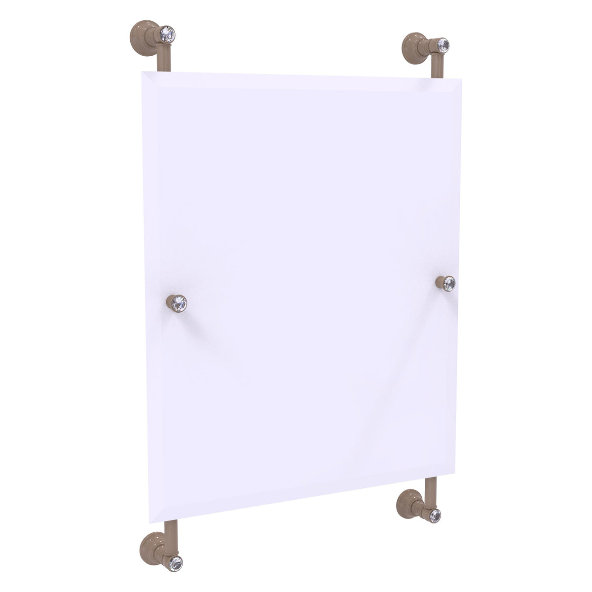 Carolina Crystal Collection Rectangular Frameless Rail Mounted Mirror