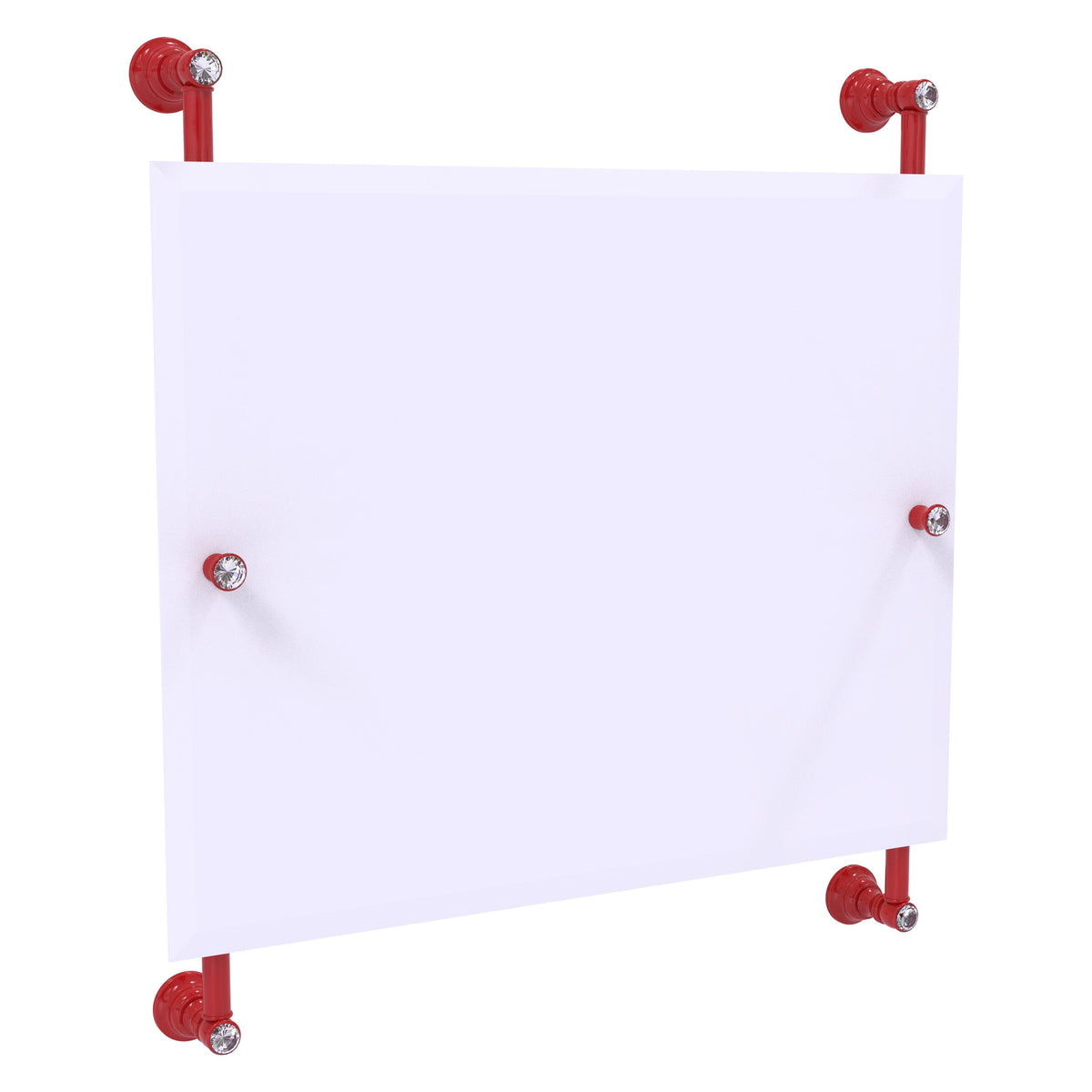 Carolina Crystal Landscape Rectangular Frameless Rail Mounted Mirror