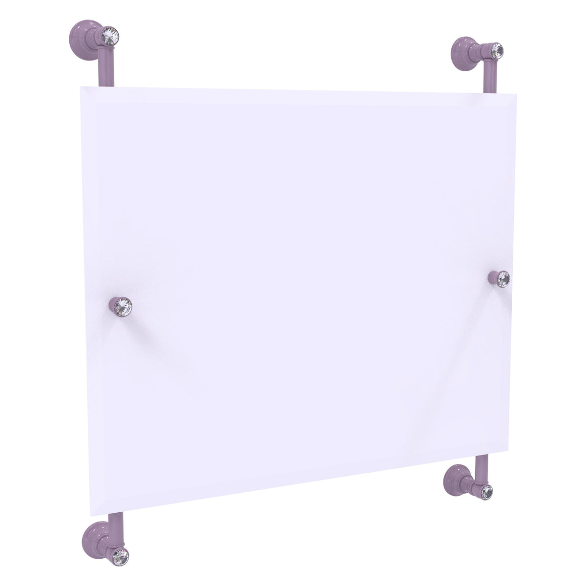 Carolina Crystal Landscape Rectangular Frameless Rail Mounted Mirror