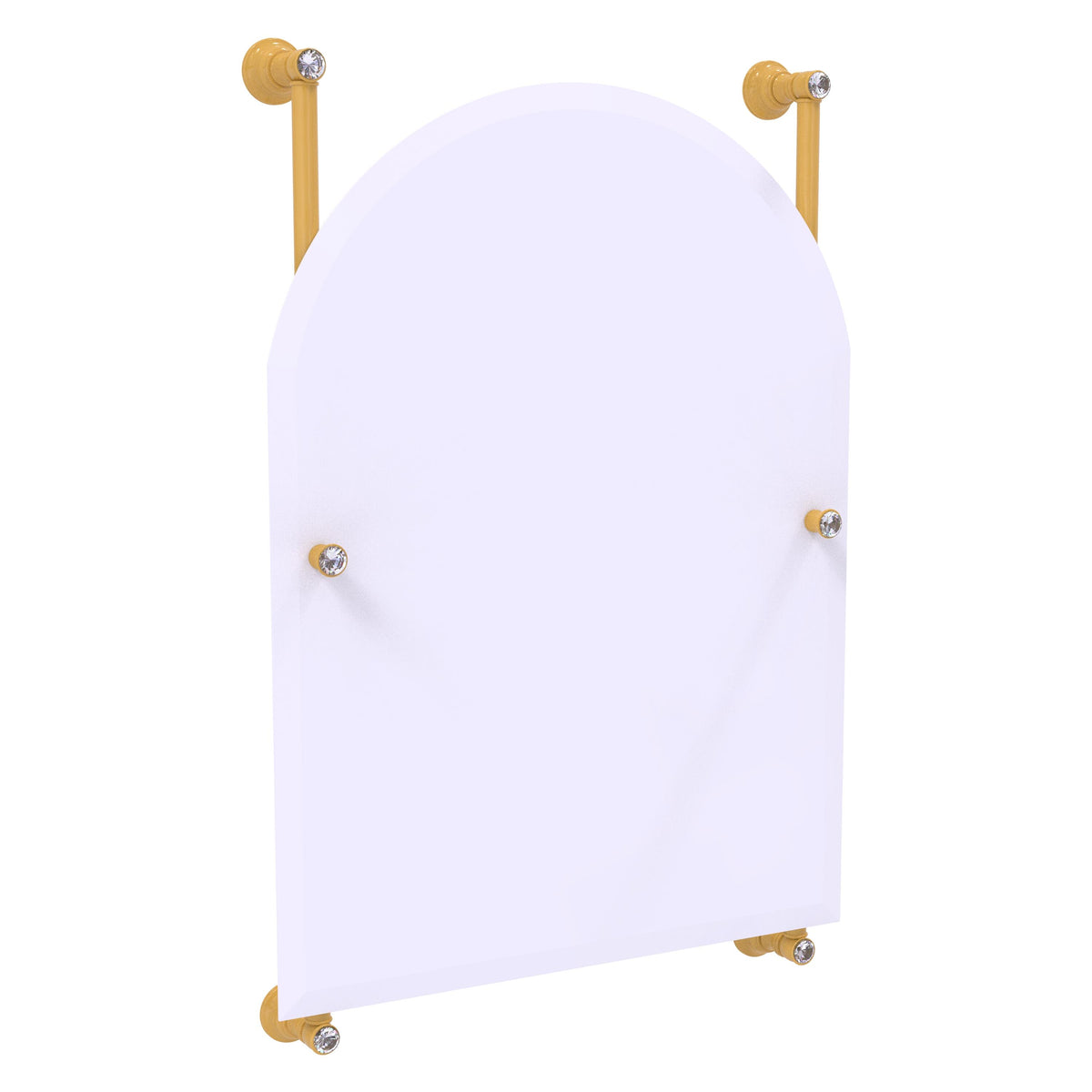 Carolina Crystal Collection Arched Top Frameless Rail Mounted Mirror