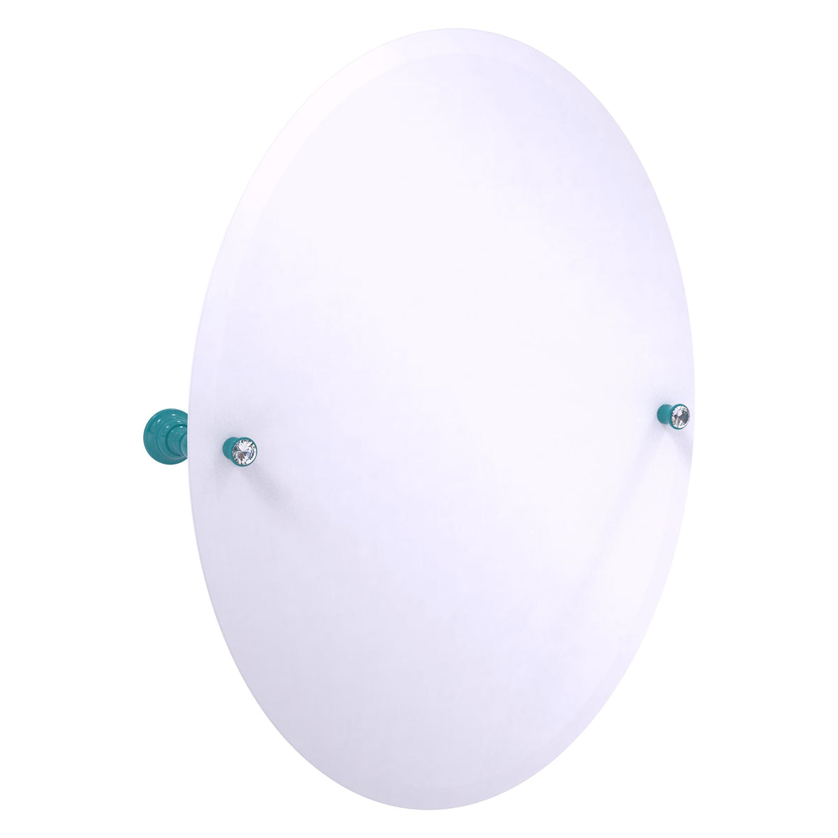 Carolina Crystal Collection Frameless Oval Tilt Mirror with Beveled Edge