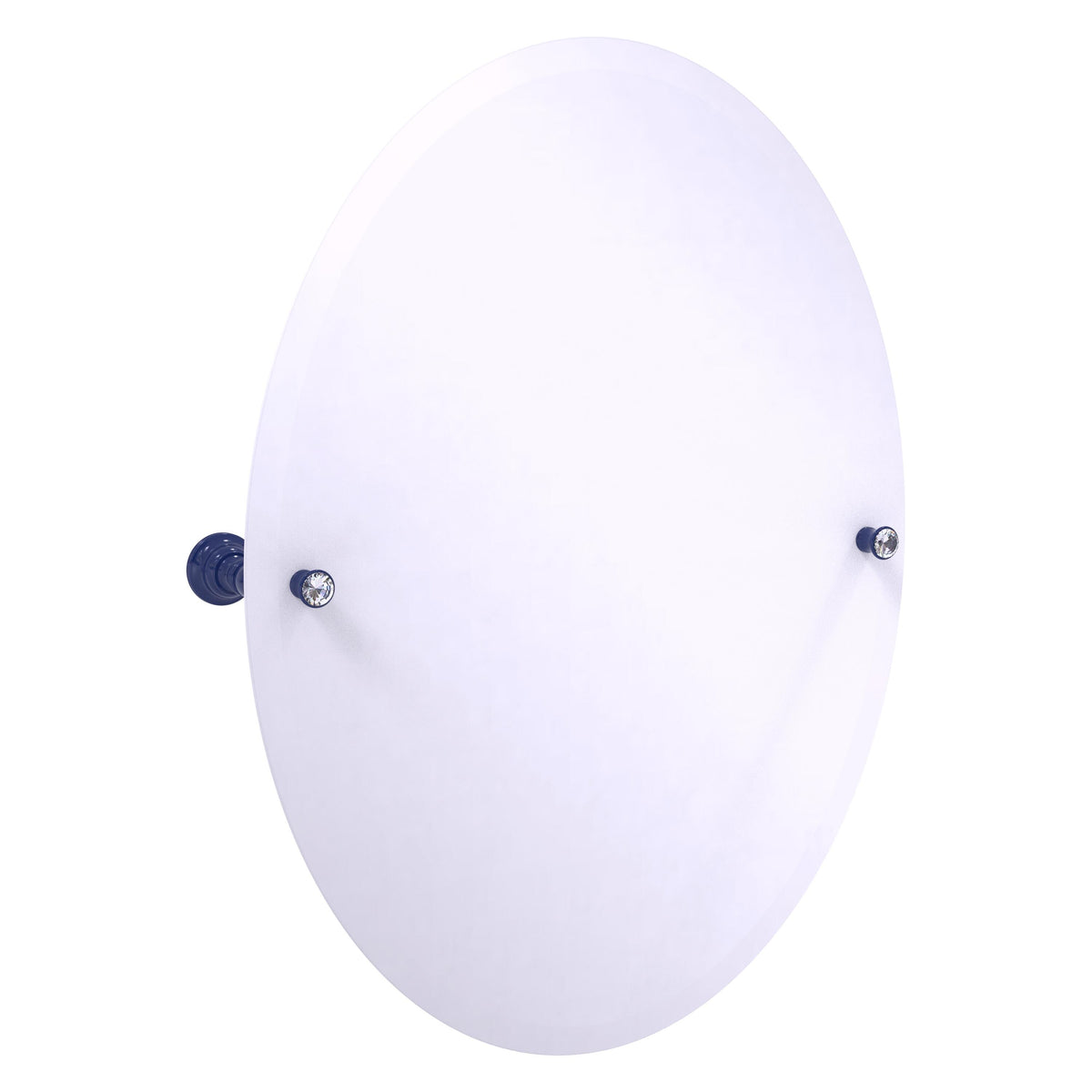 Carolina Crystal Collection Frameless Oval Tilt Mirror with Beveled Edge