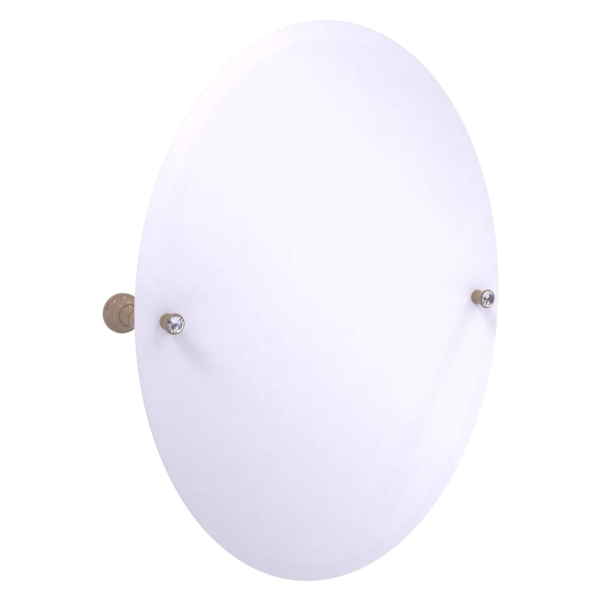 Carolina Crystal Collection Frameless Oval Tilt Mirror with Beveled Edge