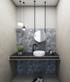 Frameless Round Ceiling Hung Mirror with Beveled Edge
