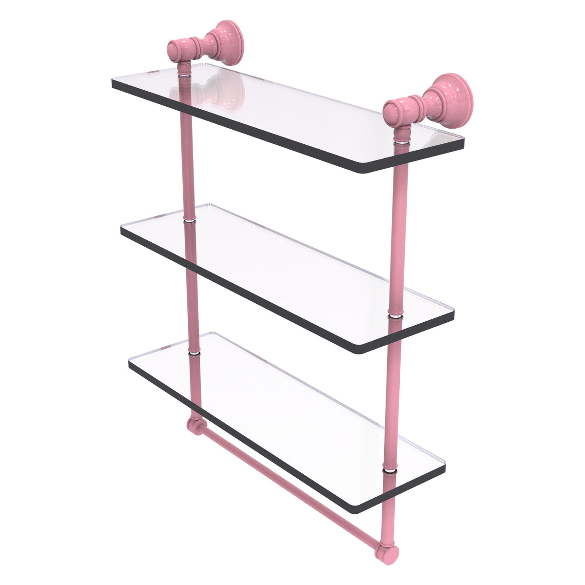 Carolina Collection Triple Glass Shelf with Towel Bar