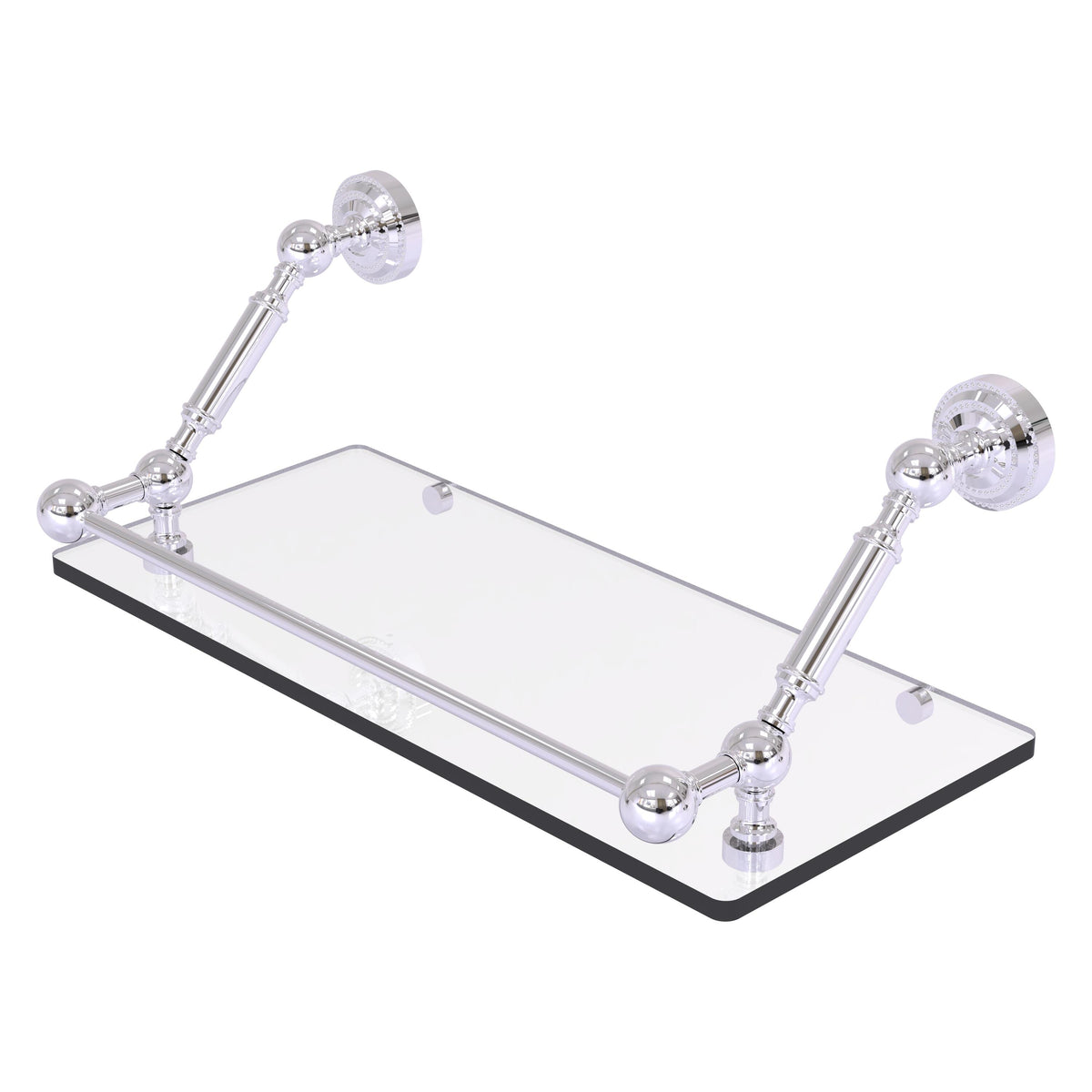Dottingham Floating Glass Shelf with Gallery Rail