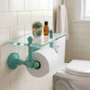 Dottingham Collection Two Post Toilet Tissue Holder with Glass Shelf