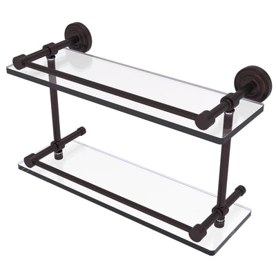 Dottingham Collection Double Glass Shelf with Gallery Rail