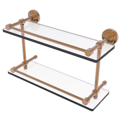 Dottingham Collection Double Glass Shelf with Gallery Rail