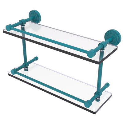 Dottingham Collection Double Glass Shelf with Gallery Rail