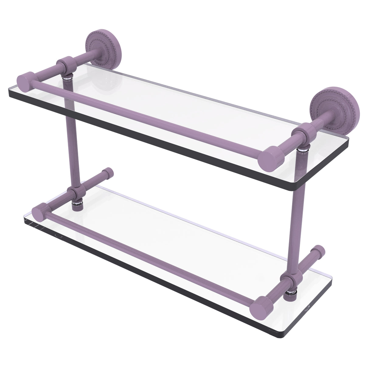 Dottingham Collection Double Glass Shelf with Gallery Rail