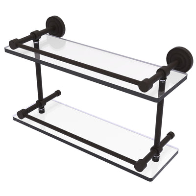 Dottingham Collection Double Glass Shelf with Gallery Rail