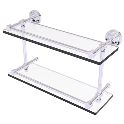 Dottingham Collection Double Glass Shelf with Gallery Rail