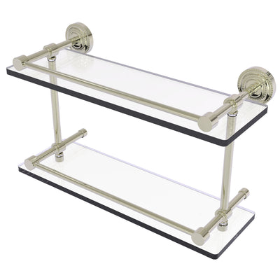 Dottingham Collection Double Glass Shelf with Gallery Rail