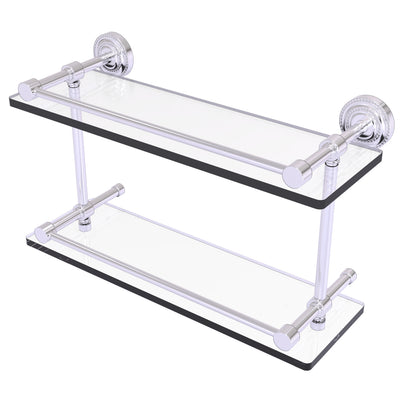 Dottingham Collection Double Glass Shelf with Gallery Rail