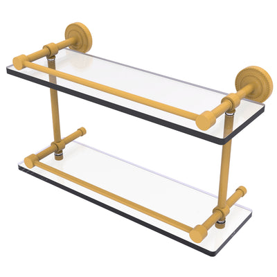 Dottingham Collection Double Glass Shelf with Gallery Rail