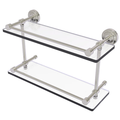 Dottingham Collection Double Glass Shelf with Gallery Rail