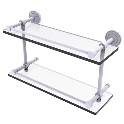 Dottingham Collection Double Glass Shelf with Gallery Rail
