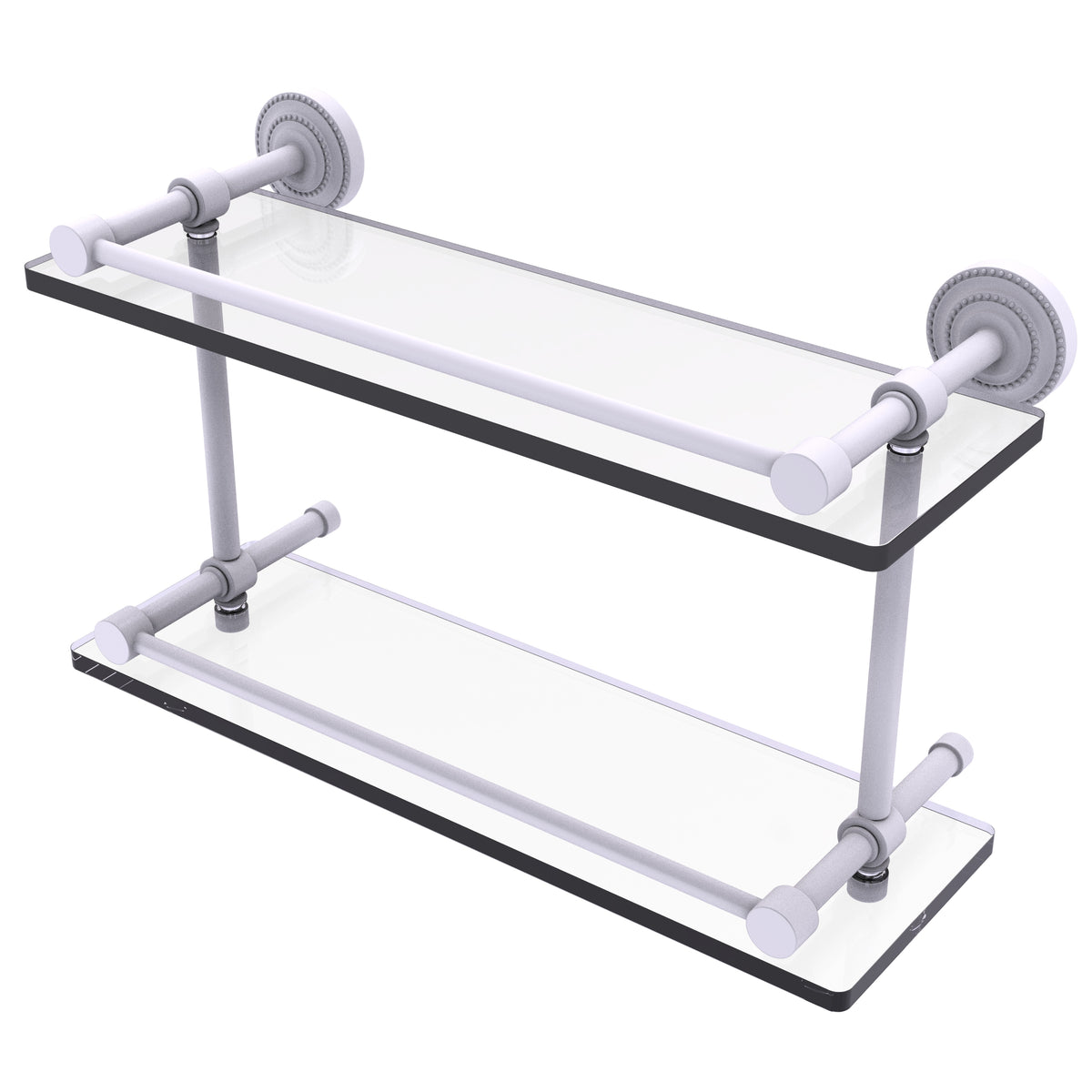 Dottingham Collection Double Glass Shelf with Gallery Rail