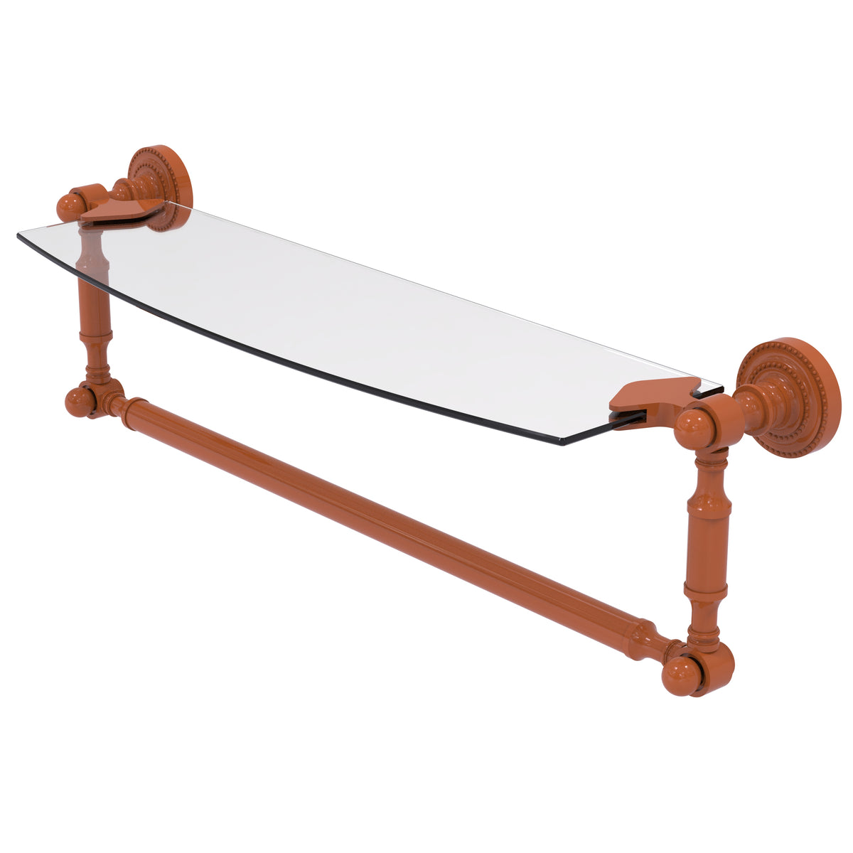 Dottingham Collection Glass Vanity Shelf  with Integrated Towel Bar