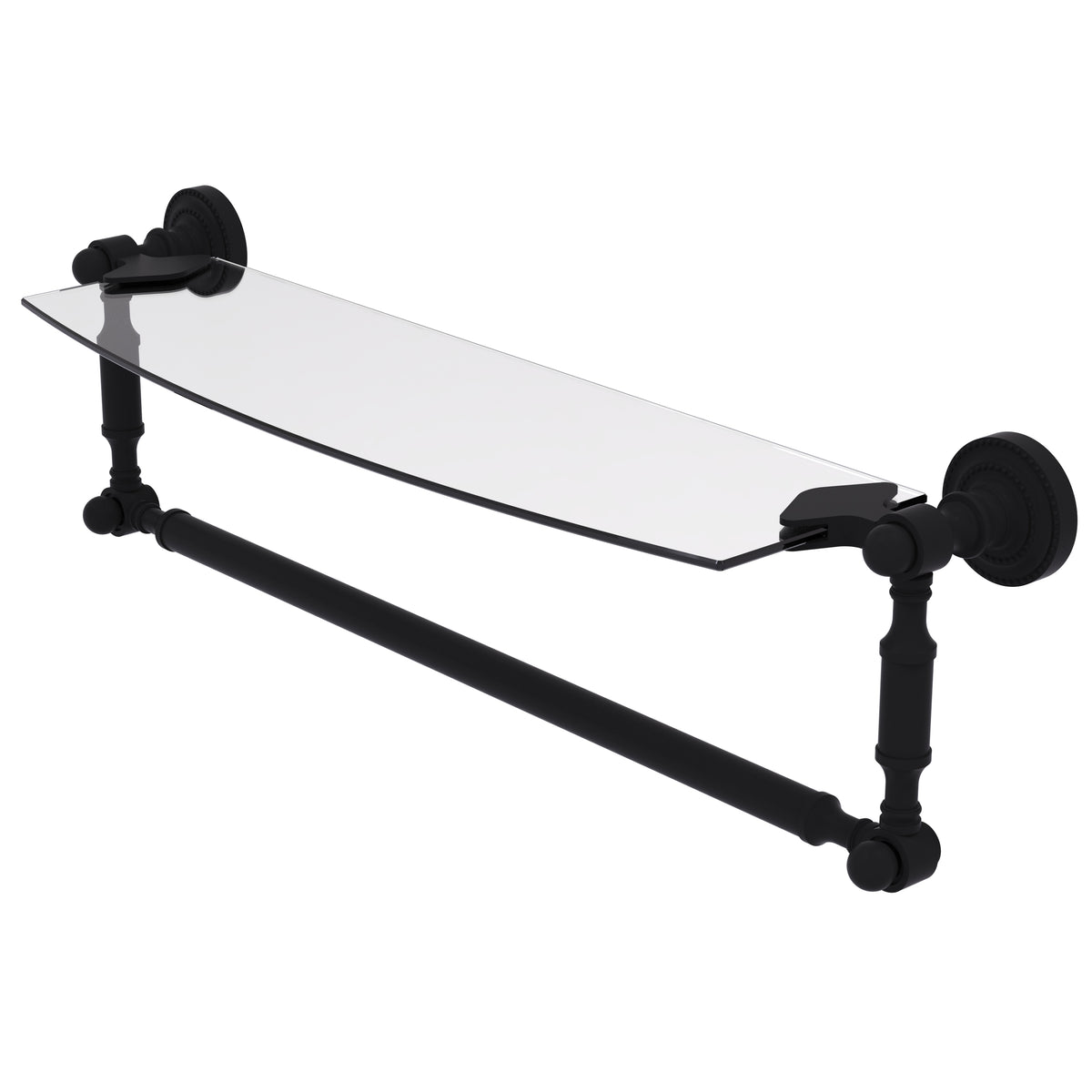 Dottingham Collection Glass Vanity Shelf  with Integrated Towel Bar