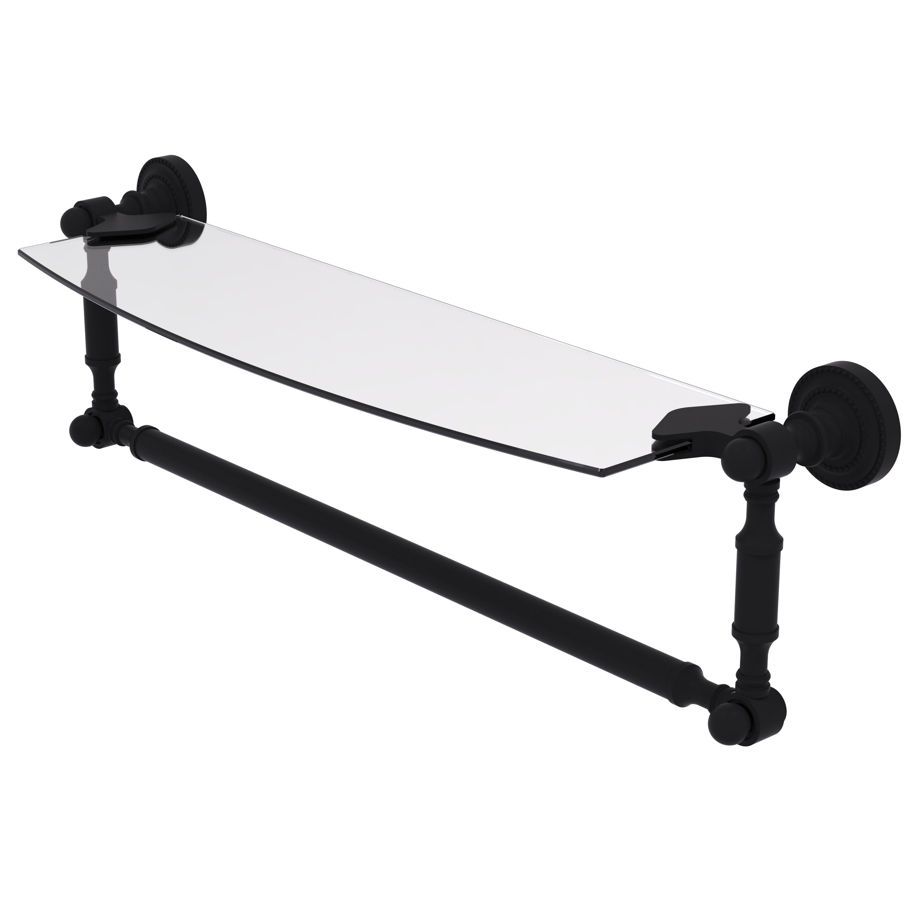 Dottingham Collection Glass Vanity Shelf  with Integrated Towel Bar