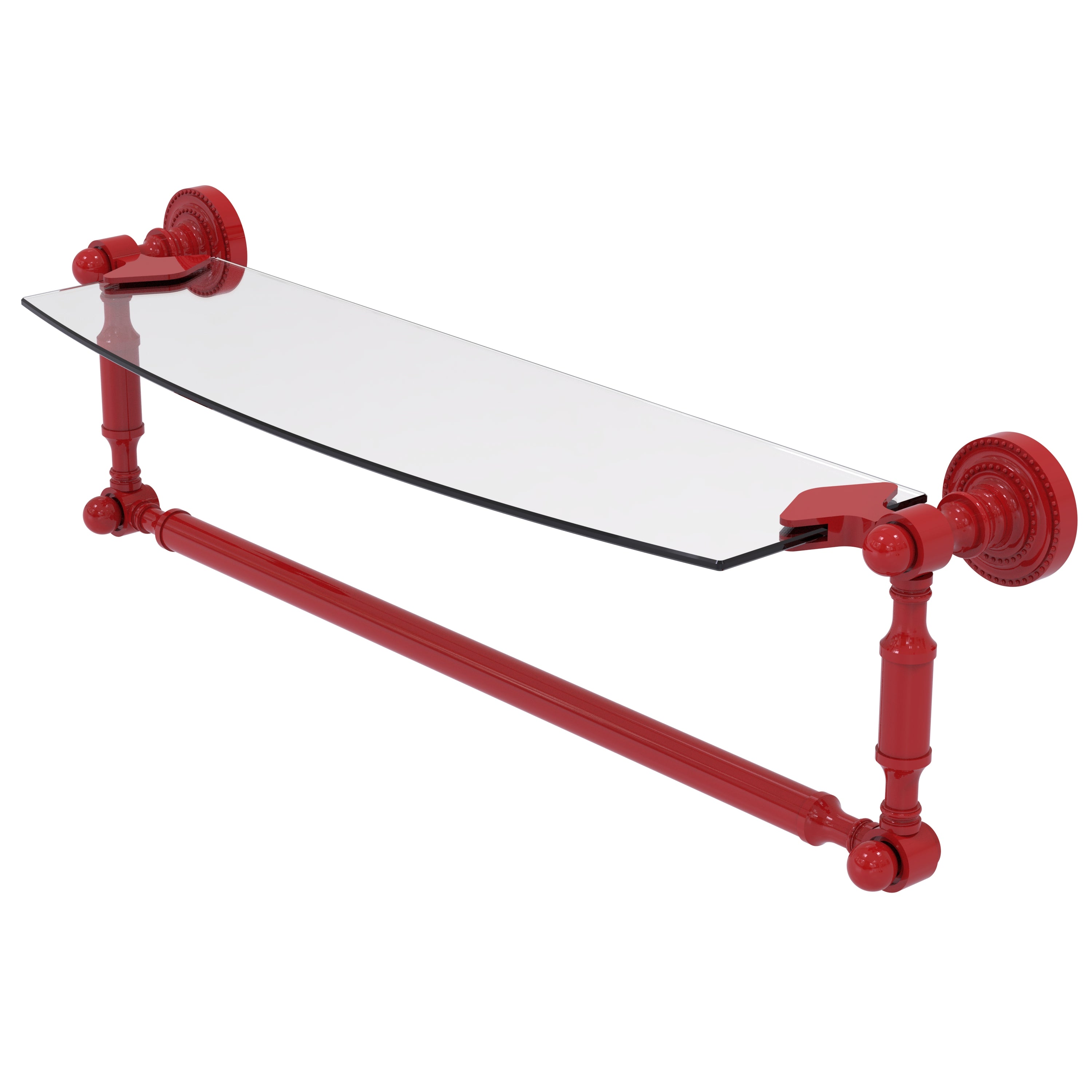 Dottingham Collection Glass Vanity Shelf  with Integrated Towel Bar