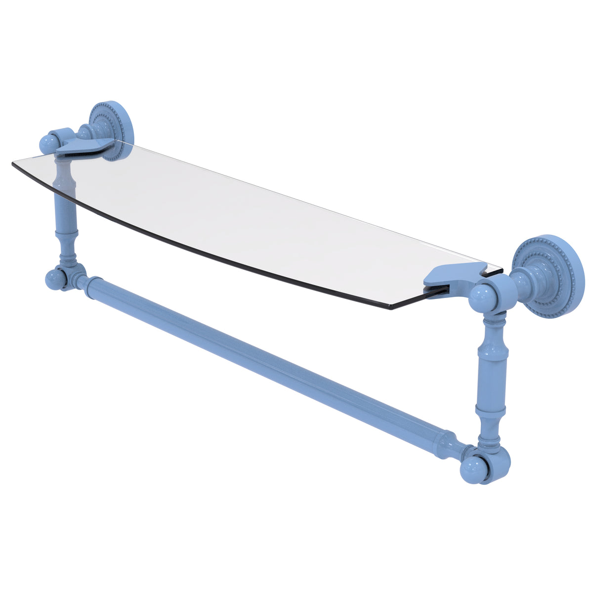Dottingham Collection Glass Vanity Shelf  with Integrated Towel Bar