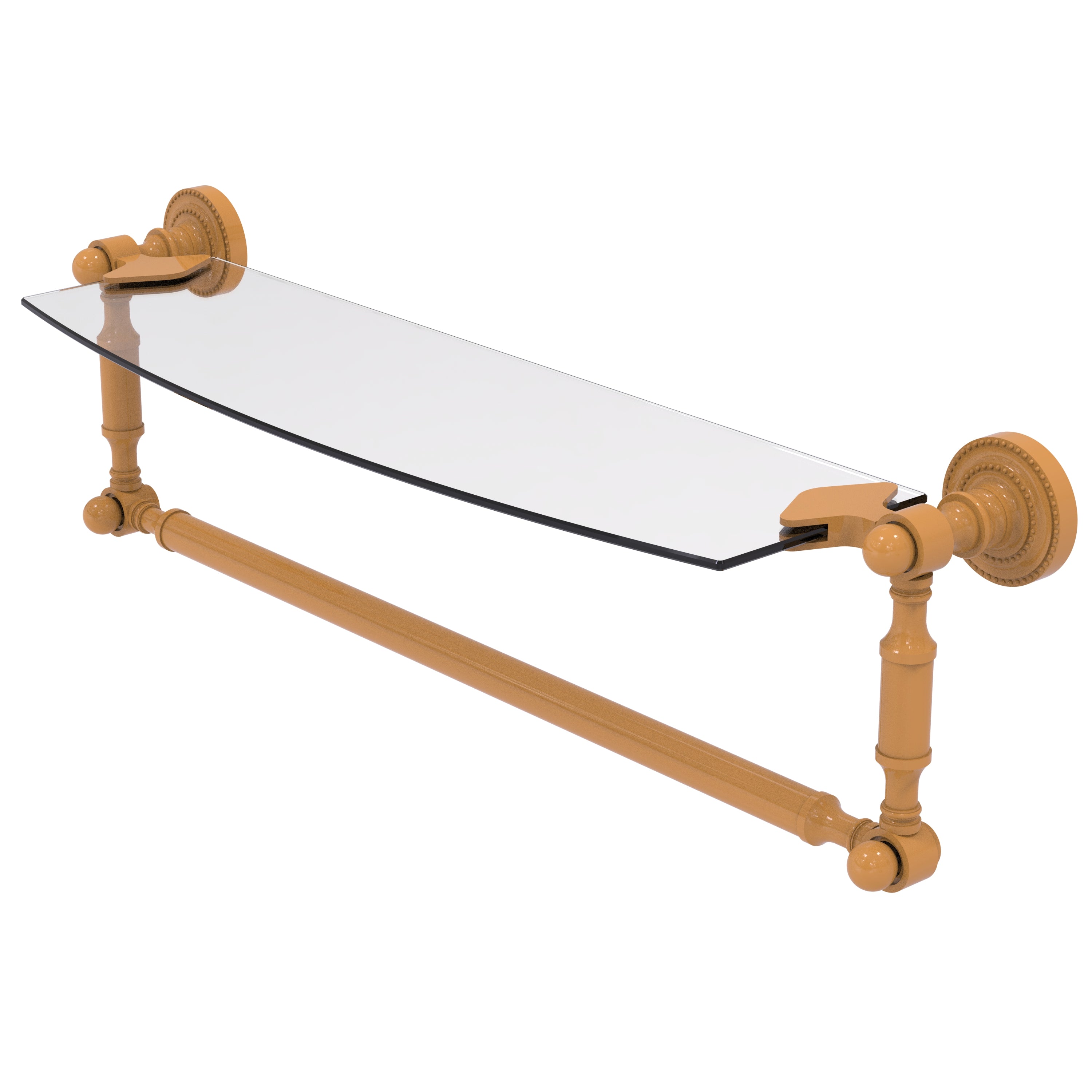 Dottingham Collection Glass Vanity Shelf  with Integrated Towel Bar