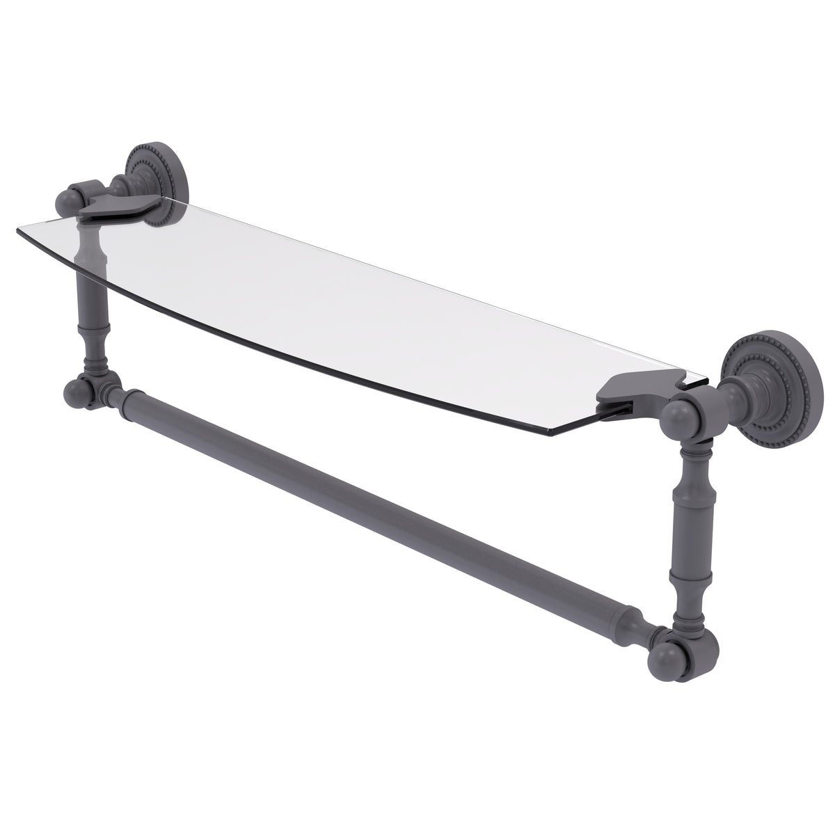 Dottingham Collection Glass Vanity Shelf  with Integrated Towel Bar