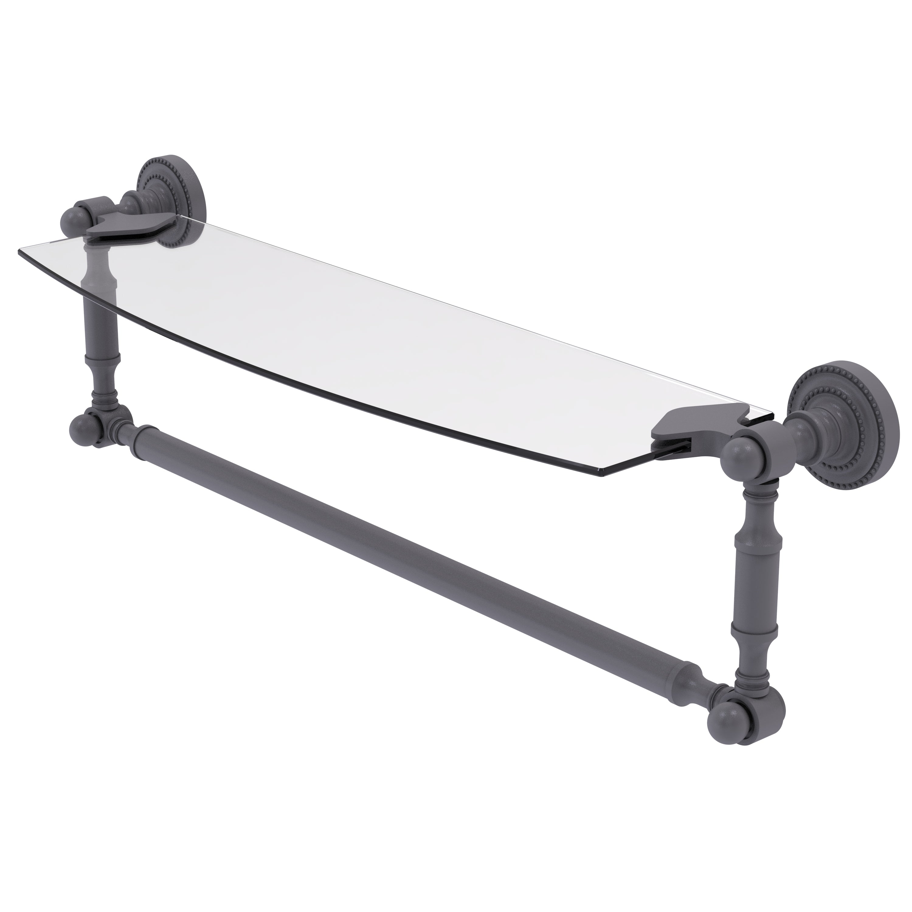 Dottingham Collection Glass Vanity Shelf  with Integrated Towel Bar