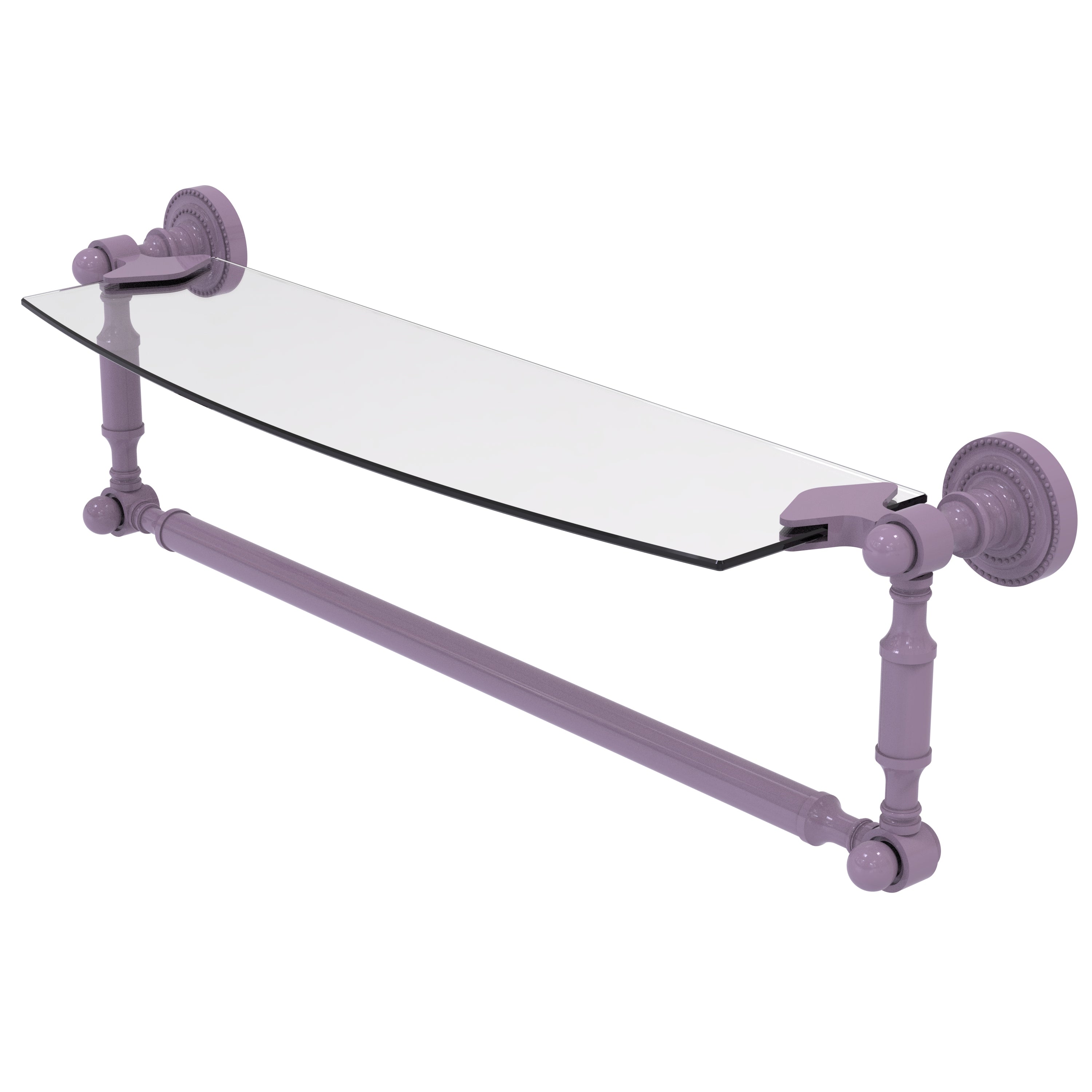 Dottingham Collection Glass Vanity Shelf  with Integrated Towel Bar