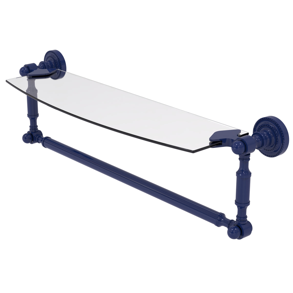 Dottingham Collection Glass Vanity Shelf  with Integrated Towel Bar