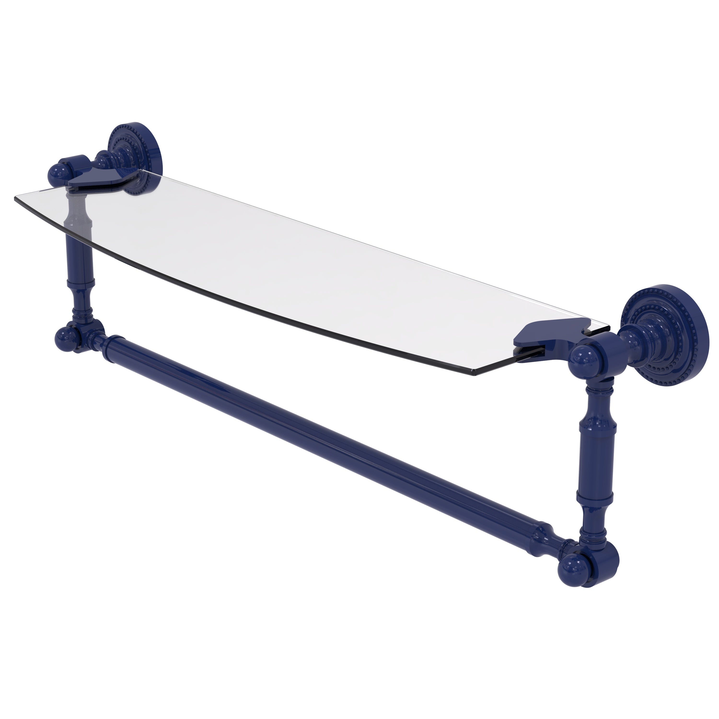 Dottingham Collection Glass Vanity Shelf  with Integrated Towel Bar