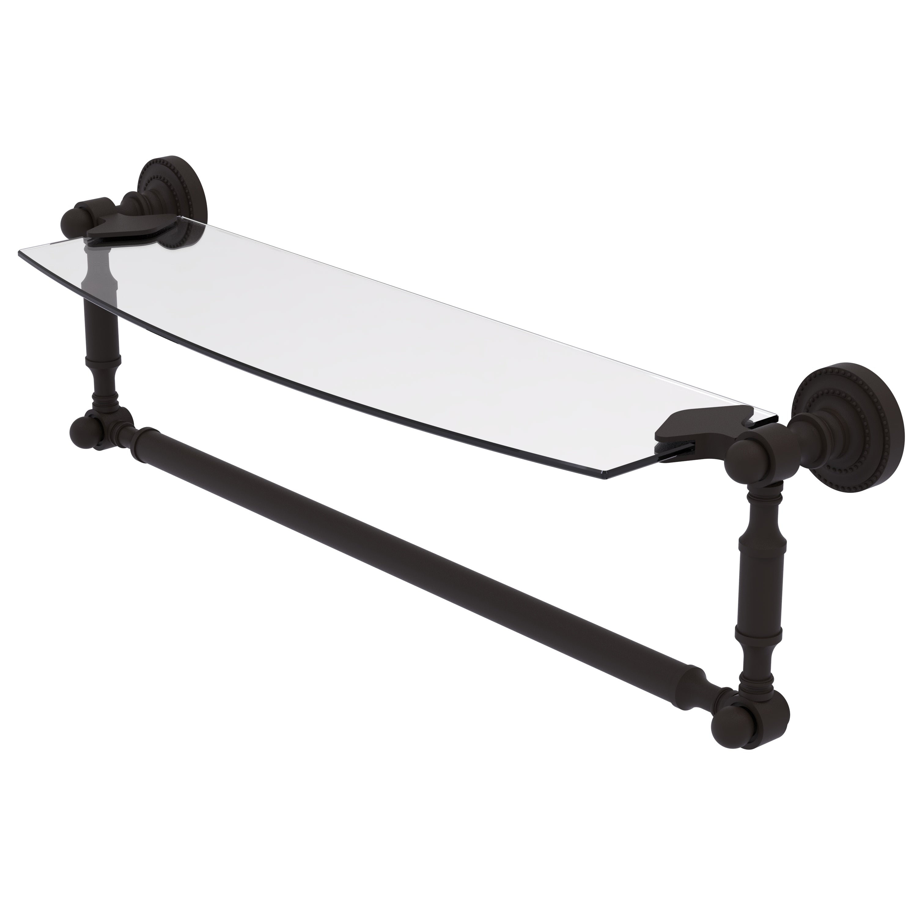 Dottingham Collection Glass Vanity Shelf  with Integrated Towel Bar